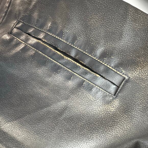 Aeropostale Mens Brown Faux Leather Sherpa Collar Bomber Jacket XL Top Gun - Picture 6 of 10